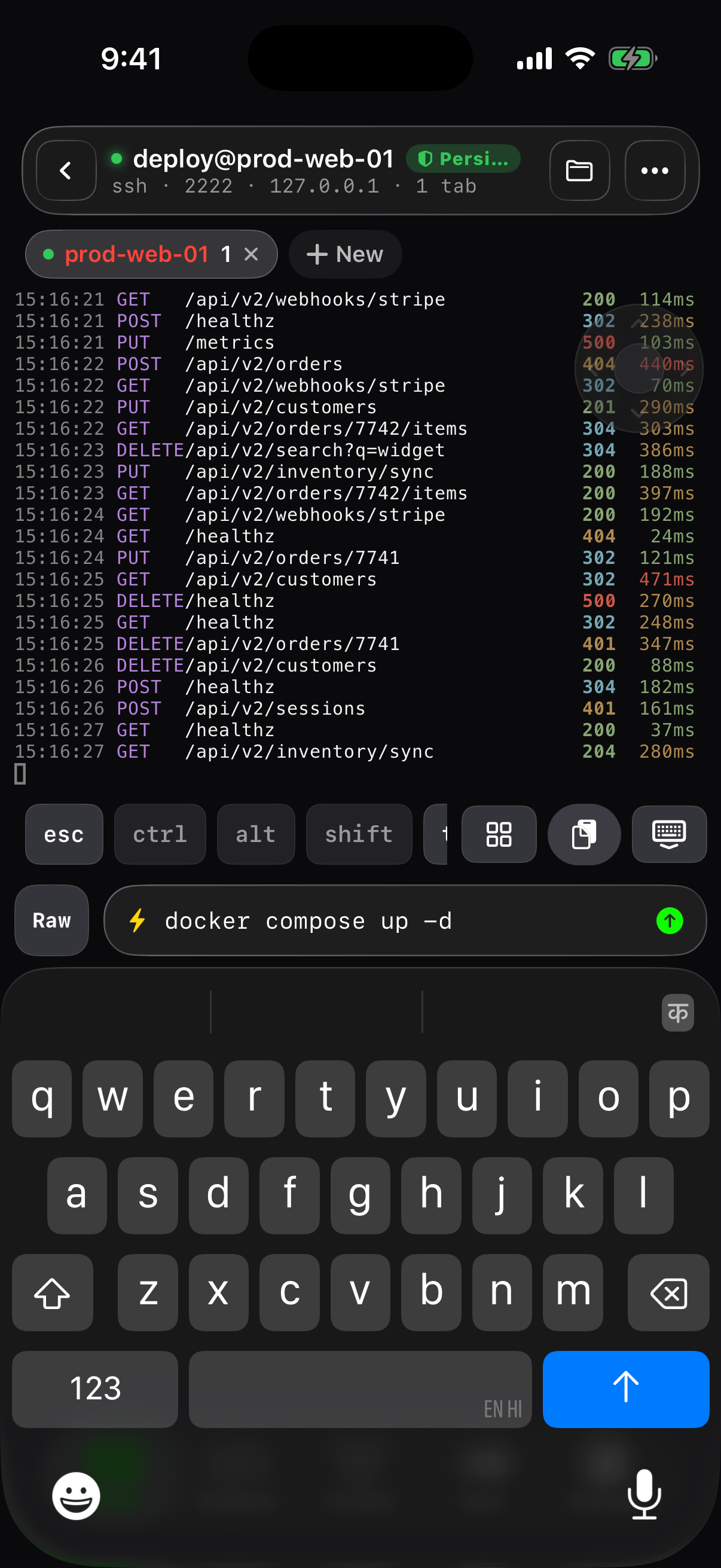 Smart composer with docker compose up -d typed and send armed